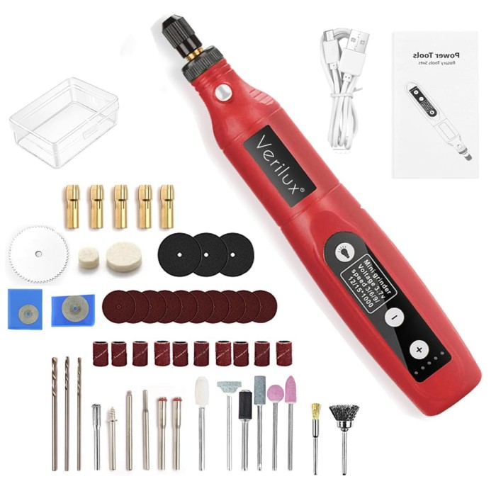 Verilux&reg; 50Pcs USB Rechargeable Rotary Tool