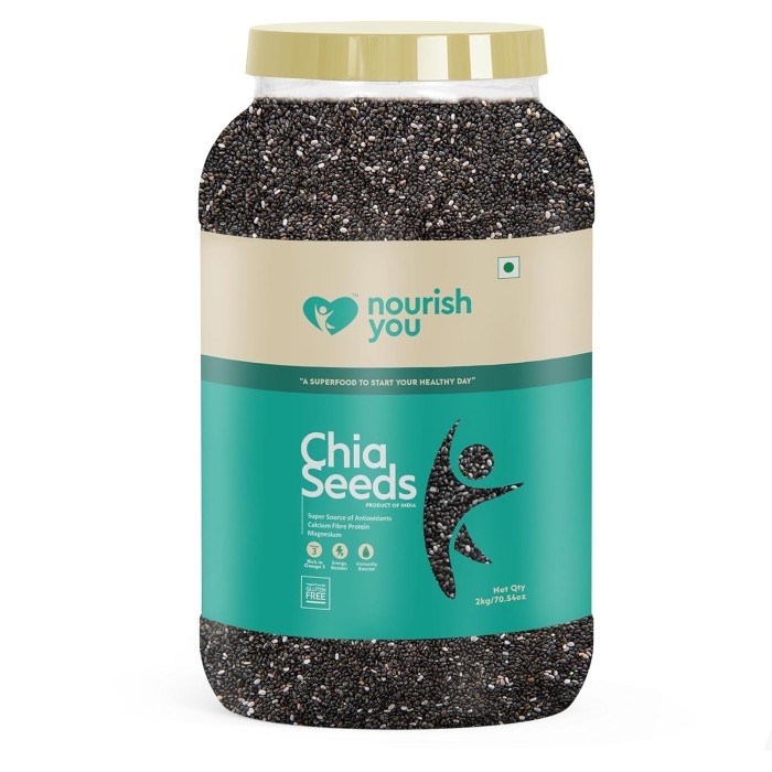 Chia Seeds 2Kg (Jar) | 100% Clean Seed for Eating